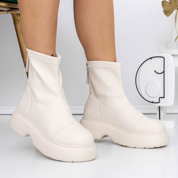 Ghete dama bej din material sintetic Herada - Kalapod.net