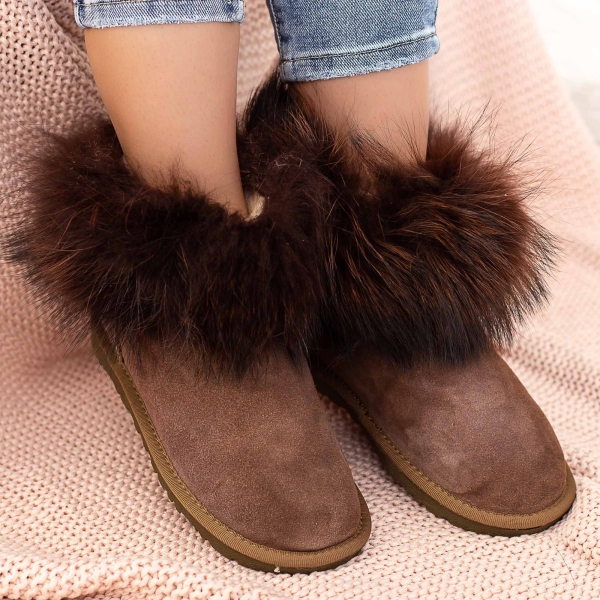 Ghete dama maro inchis din piele naturala Adava, 3 - Kalapod.net