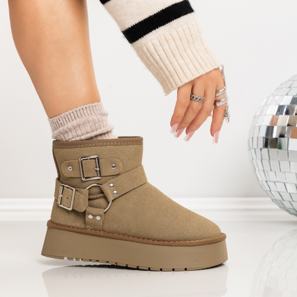 Ghete dama verzi din material textil Adeora, 2 - Kalapod.net