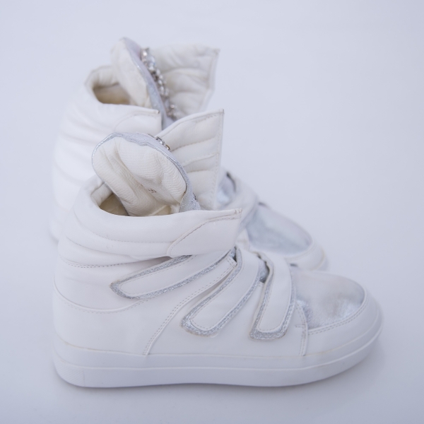 Ghete dama albe din piele ecologica Delada, 2 - Kalapod.net