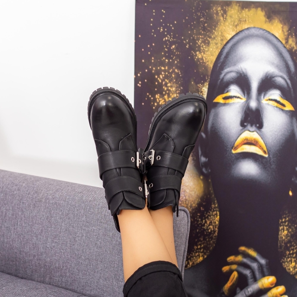 Ghete dama negre din piele ecologica Avara, 4 - Kalapod.net