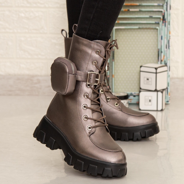 Ghete dama gri din piele ecologica Adrena, 2 - Kalapod.net