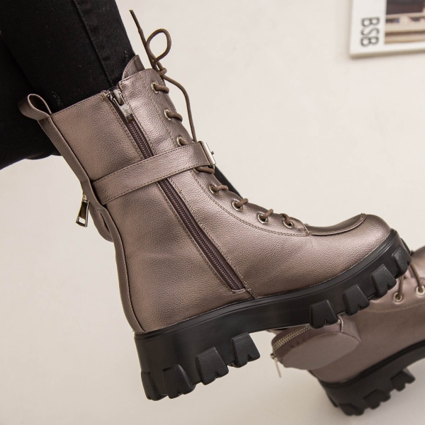 Ghete dama gri din piele ecologica Adrena, 4 - Kalapod.net