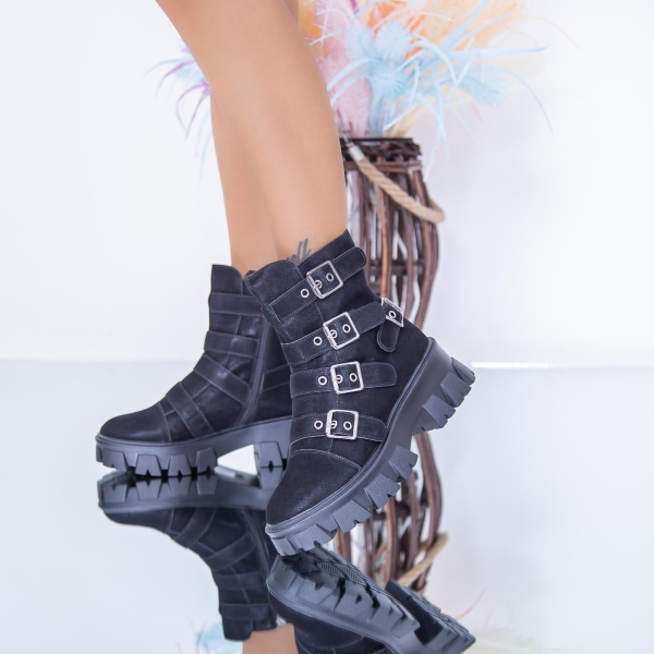 Ghete dama negre din material textil Adaza, 2 - Kalapod.net