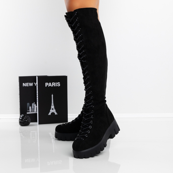 Ghete dama negre din material textil Ramava, 4 - Kalapod.net