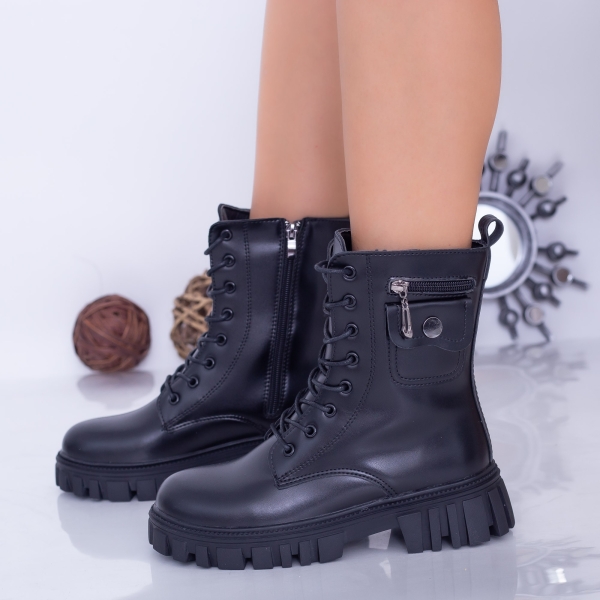 Ghete dama negre din piele ecologica Lasava - Kalapod.net