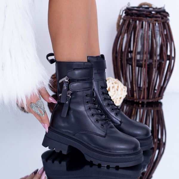 Ghete dama negre din piele ecologica Lisada, 2 - Kalapod.net