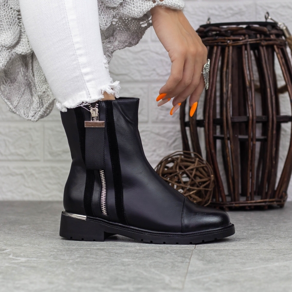 Ghete dama negre din piele ecologica Saoda, 3 - Kalapod.net