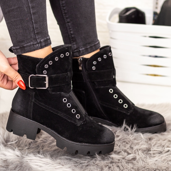 Ghete dama negre din piele ecologica Seada, 2 - Kalapod.net