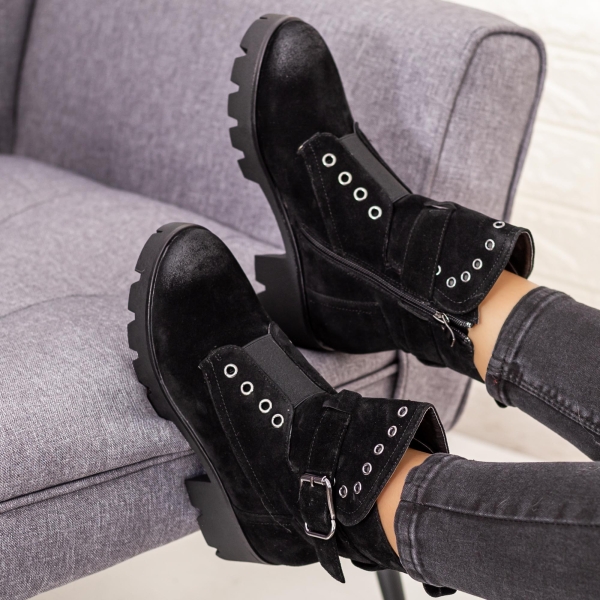 Ghete dama negre din piele ecologica Seada, 3 - Kalapod.net