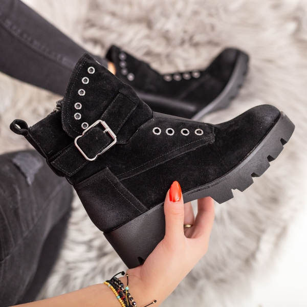 Ghete dama negre din piele ecologica Seada, 4 - Kalapod.net