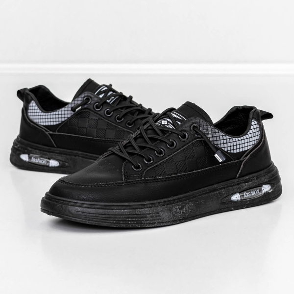 Pantofi sport barbati negri din piele ecologica Cassian, 3 - Kalapod.net