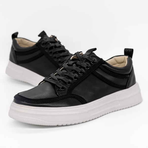 Pantofi sport barbati negri din piele ecologica Archie, 3 - Kalapod.net