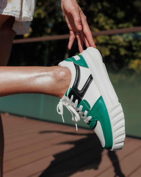 Pantofi sport dama verzi din piele ecologica Sabetta - Kalapod.net
