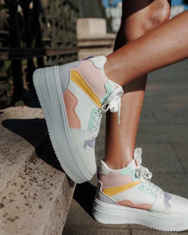 Pantofi sport dama roz din piele ecologica Estella - Kalapod.net
