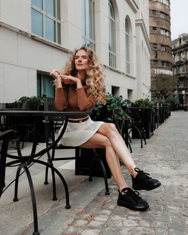 Pantofi sport dama negri din piele ecologica Ozara, 2 - Kalapod.net
