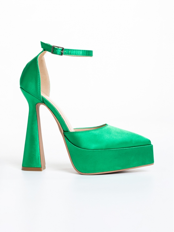 Pantofi dama verzi inchis din material textil Medeia, 5 - Kalapod.net