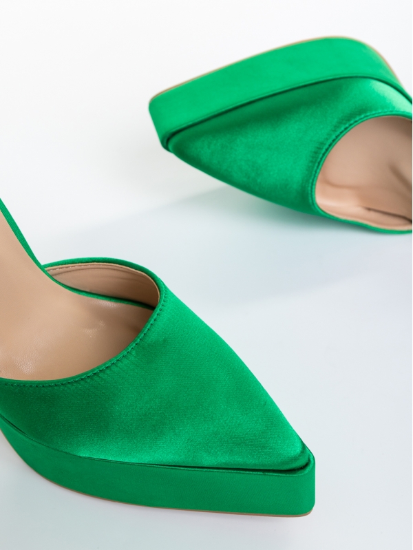 Pantofi dama verzi inchis din material textil Medeia, 6 - Kalapod.net