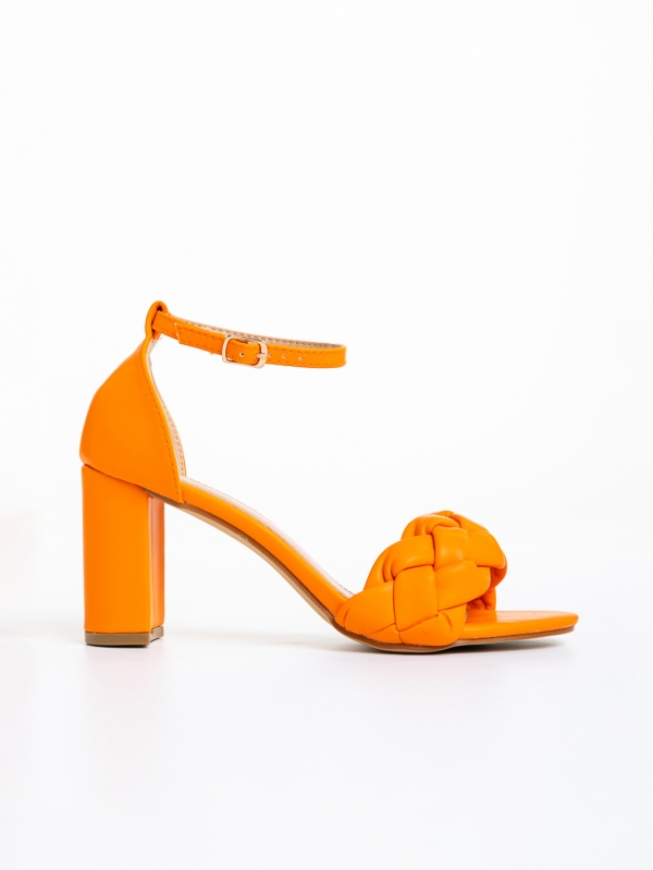 Sandale dama portocalii din piele ecologica Luigia, 5 - Kalapod.net