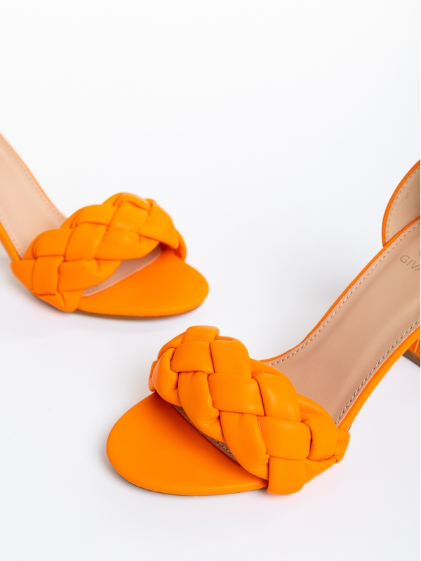 Sandale dama portocalii din piele ecologica Luigia, 6 - Kalapod.net