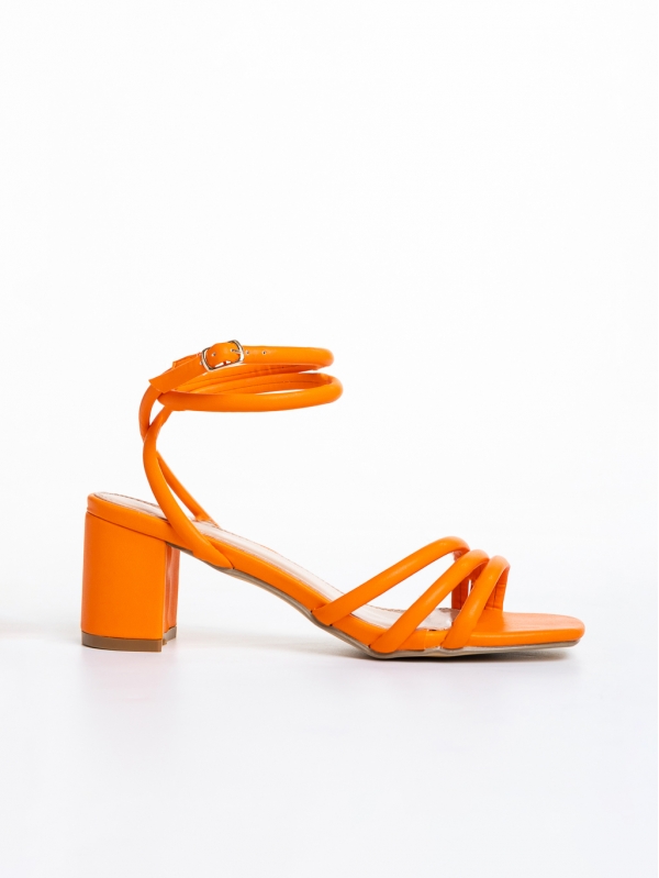 Sandale dama portocalii din piele ecologica Mariya, 5 - Kalapod.net