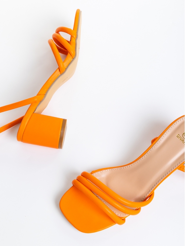 Sandale dama portocalii din piele ecologica Mariya, 6 - Kalapod.net