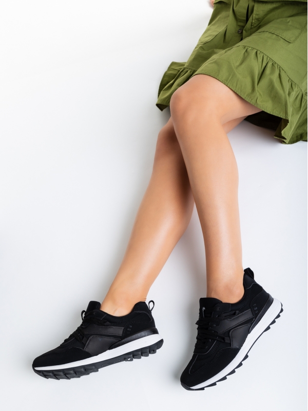 Pantofi sport dama negri din material textil Crina - Kalapod.net