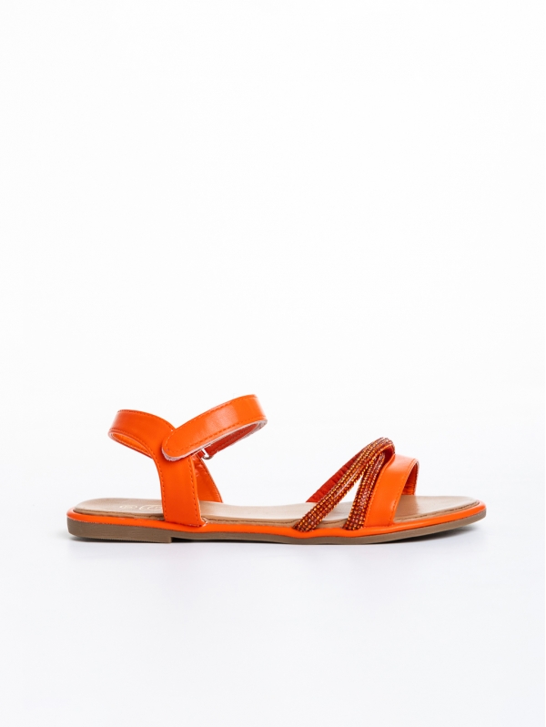 Sandale dama portocalii din piele ecologica Meriel, 5 - Kalapod.net