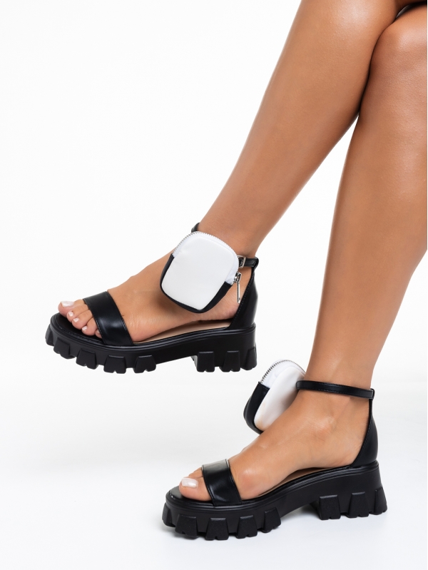 Sandale dama negre din piele ecologica Elantra, 3 - Kalapod.net