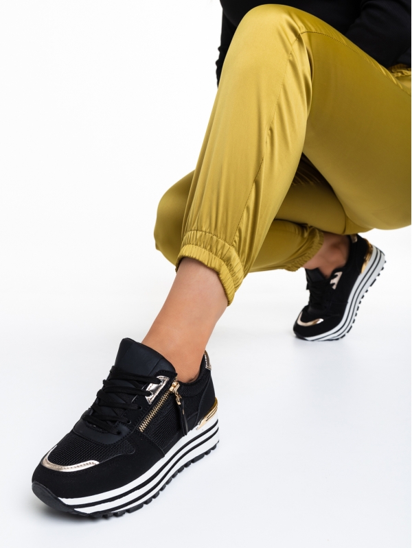 Pantofi sport dama negri din material textil Brenna - Kalapod.net
