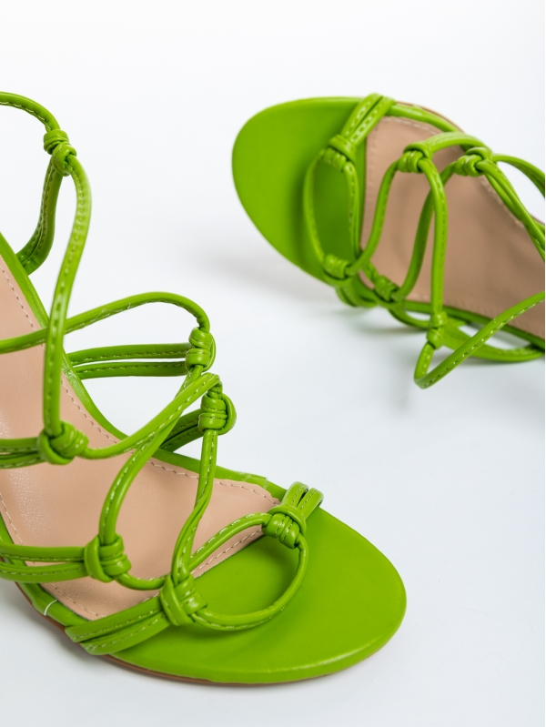 Sandale dama verzi din piele ecologica Evalina, 6 - Kalapod.net
