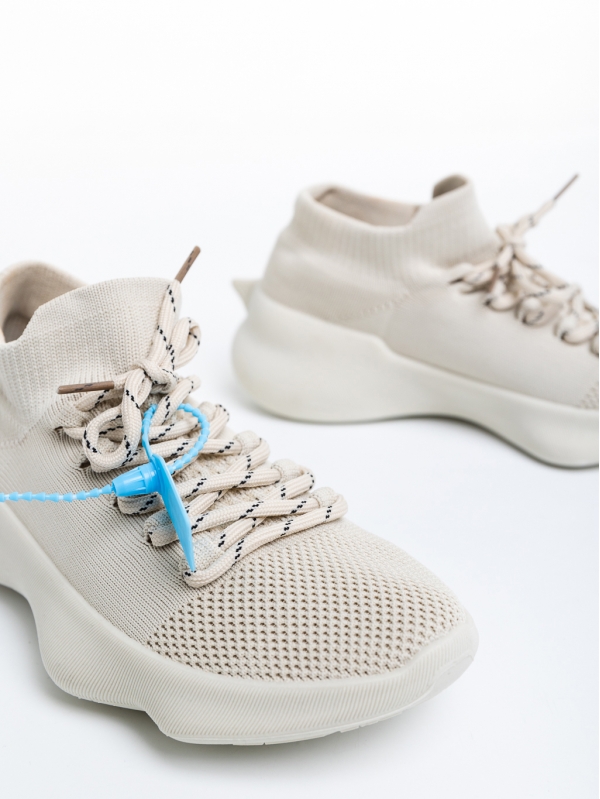 Pantofi sport dama bej din material textil Lacrecia, 7 - Kalapod.net