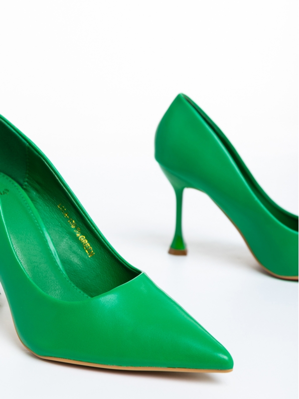 Pantofi dama verzi cu toc din piele ecologica Darcey, 6 - Kalapod.net