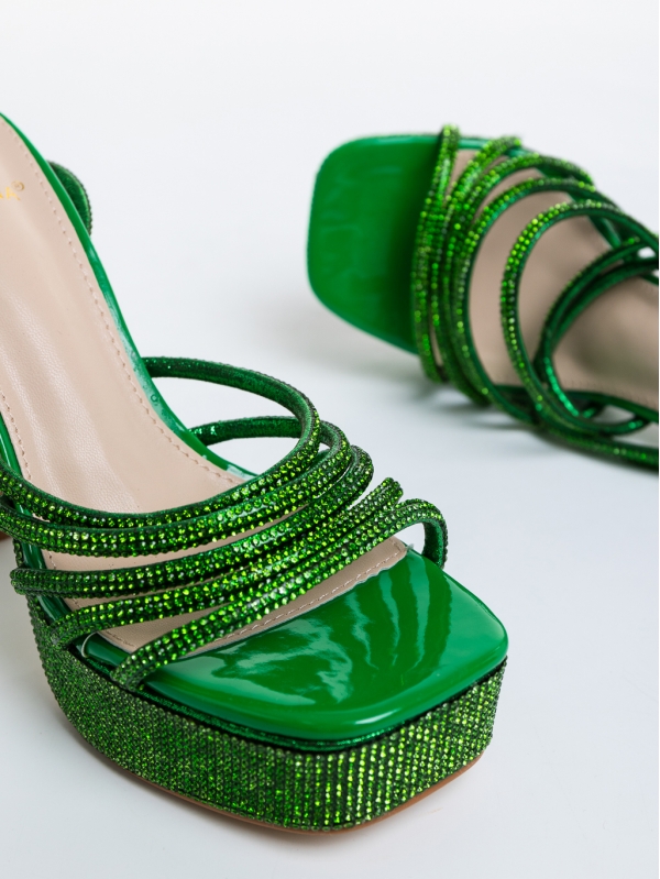 Sandale dama verzi din piele ecologica Sameria, 6 - Kalapod.net