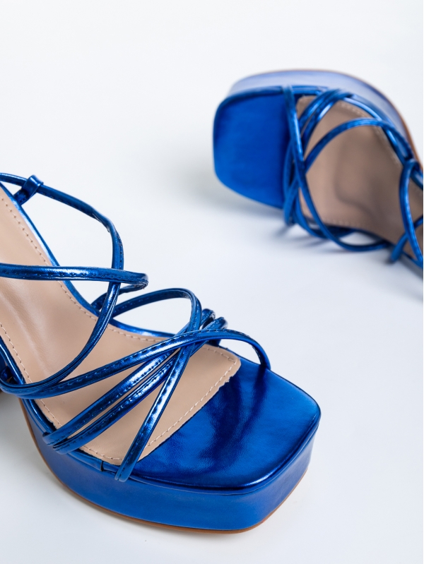 Sandale dama albastre din piele ecologica Dimitra, 6 - Kalapod.net