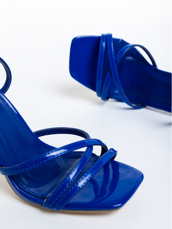 Sandale dama albastre din piele ecologica lacuita Silena, 6 - Kalapod.net