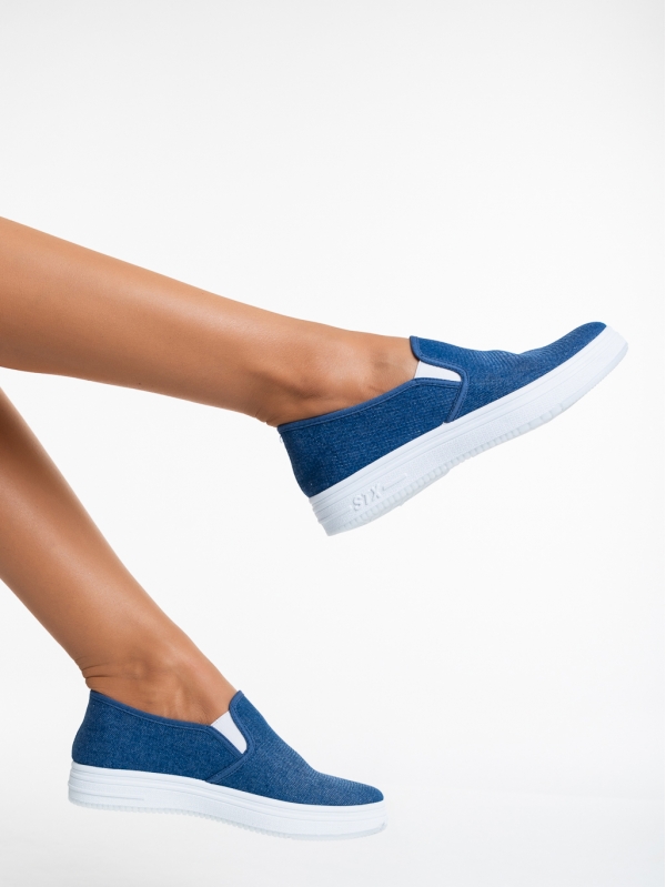 Pantofi sport dama albastri deschis din material textil Lorinda, 4 - Kalapod.net