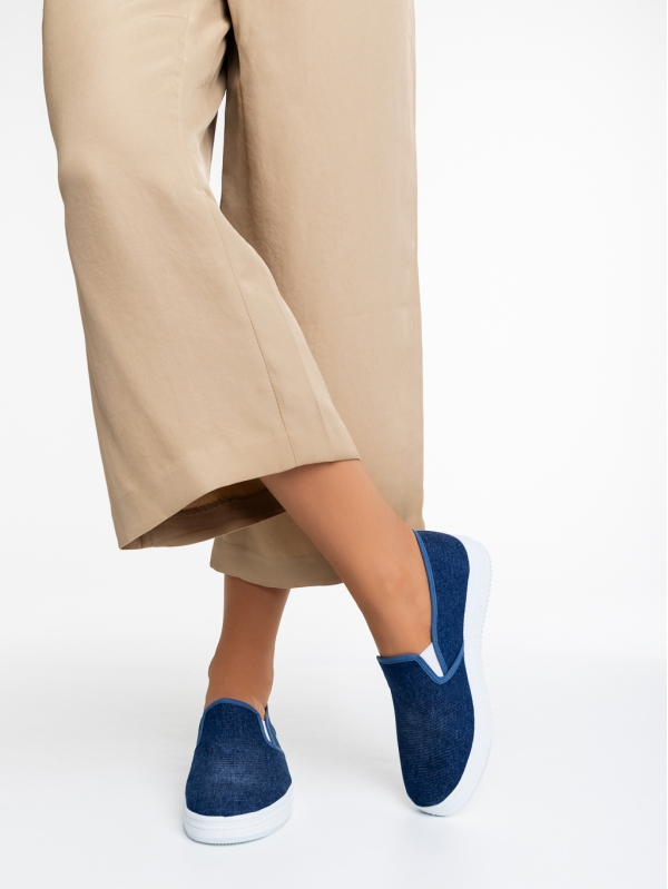 Pantofi sport dama albastri inchis din material textil Lorinda, 2 - Kalapod.net