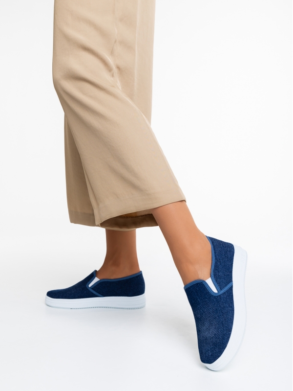 Pantofi sport dama albastri inchis din material textil Lorinda, 4 - Kalapod.net