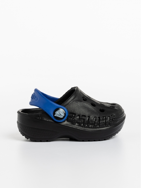 Papuci copii negri cu albastru din material sintetic Lexani, 3 - Kalapod.net