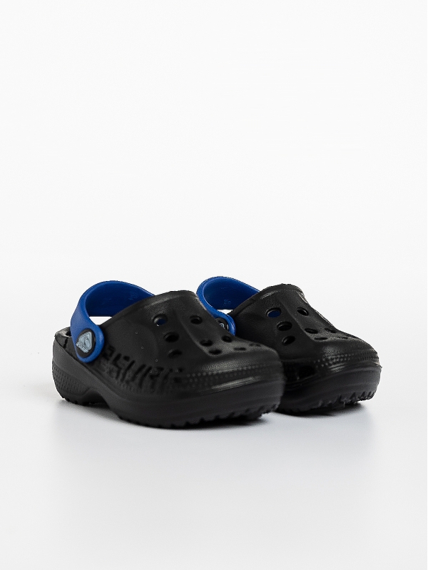 Papuci copii negri cu albastru din material sintetic Lexani - Kalapod.net