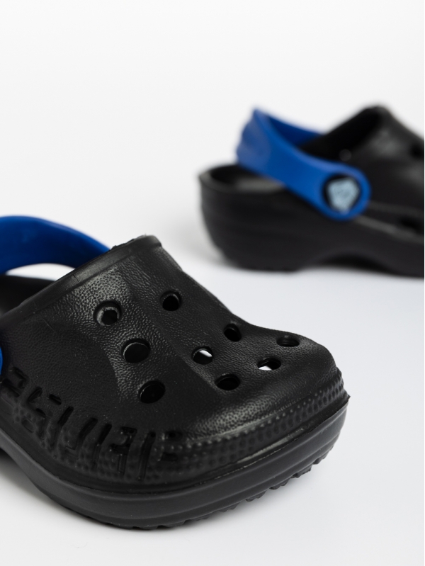 Papuci copii negri cu albastru din material sintetic Lexani, 4 - Kalapod.net