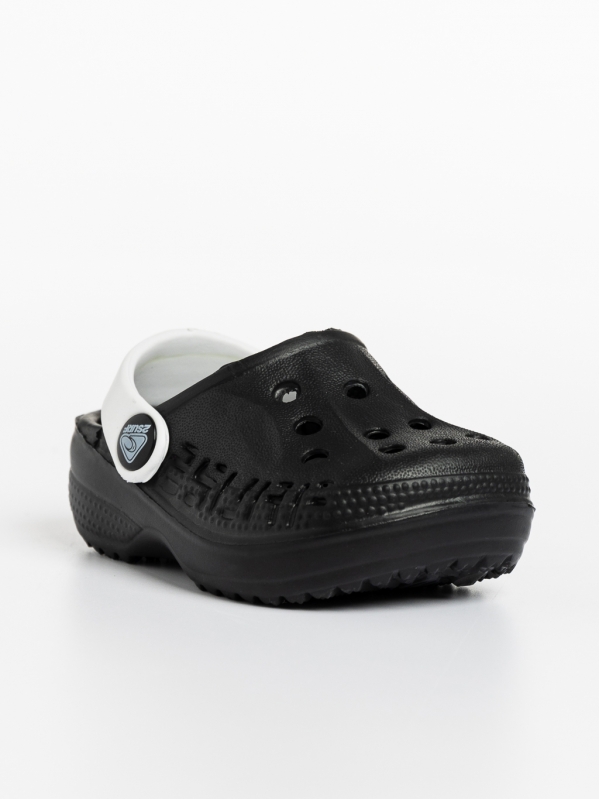 Papuci copii negri cu alb din material sintetic Lexani, 2 - Kalapod.net