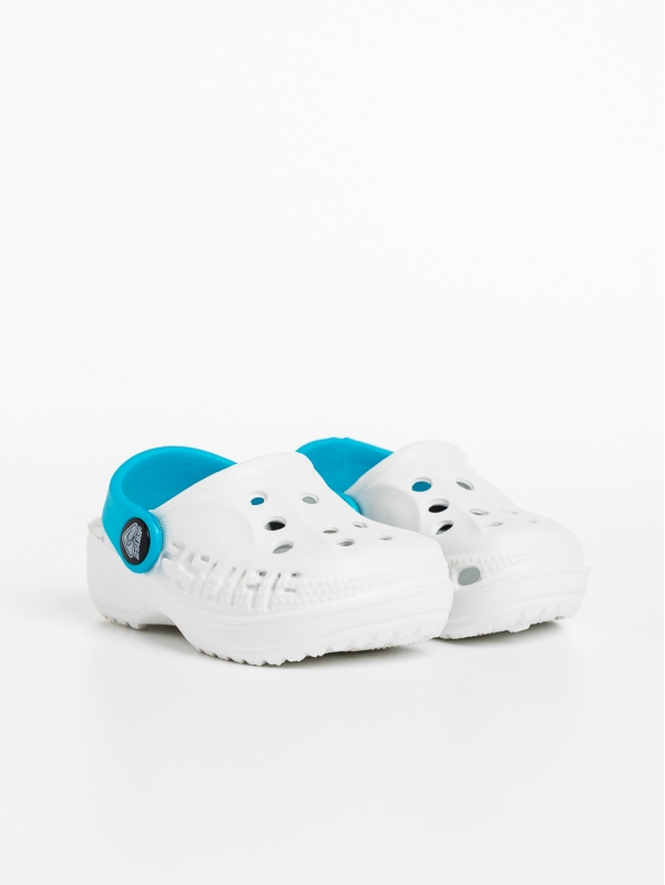 Papuci copii albi cu albastru din material sintetic Lexani - Kalapod.net