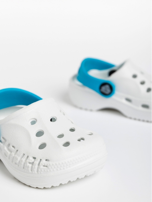 Papuci copii albi cu albastru din material sintetic Lexani, 4 - Kalapod.net