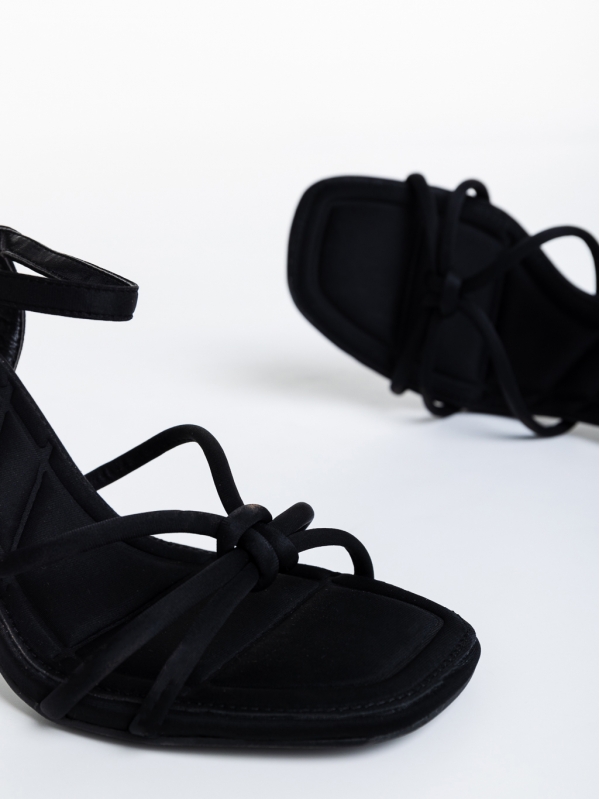 Sandale dama negre din material textil Selinda, 6 - Kalapod.net