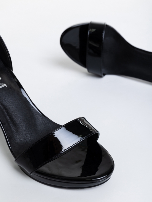 Sandale dama negre din piele ecologica lacuita Disha, 6 - Kalapod.net
