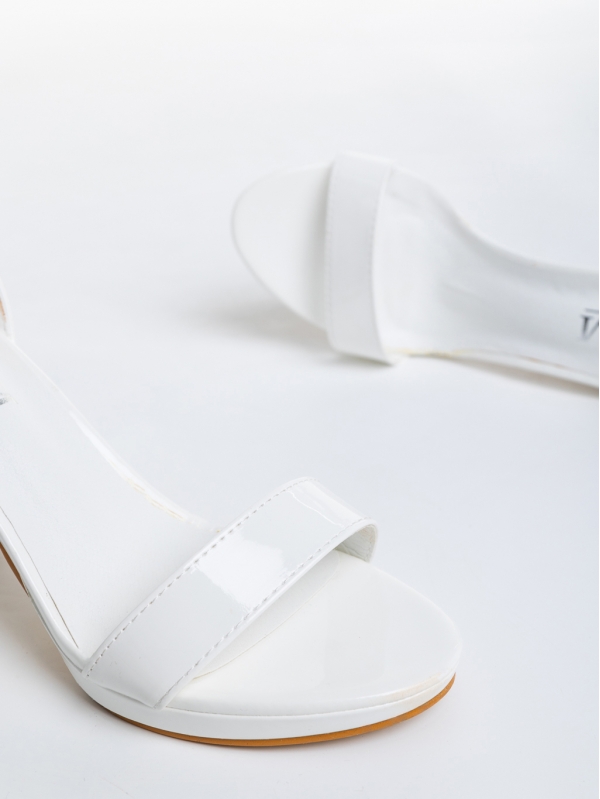 Sandale dama albe din piele ecologica lacuita Disha, 6 - Kalapod.net