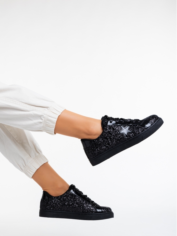 Pantofi sport dama negri din material textil Deitra, 4 - Kalapod.net