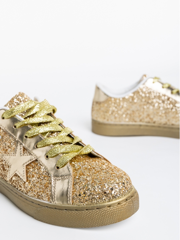 Pantofi sport dama aurii din material textil Deitra, 6 - Kalapod.net